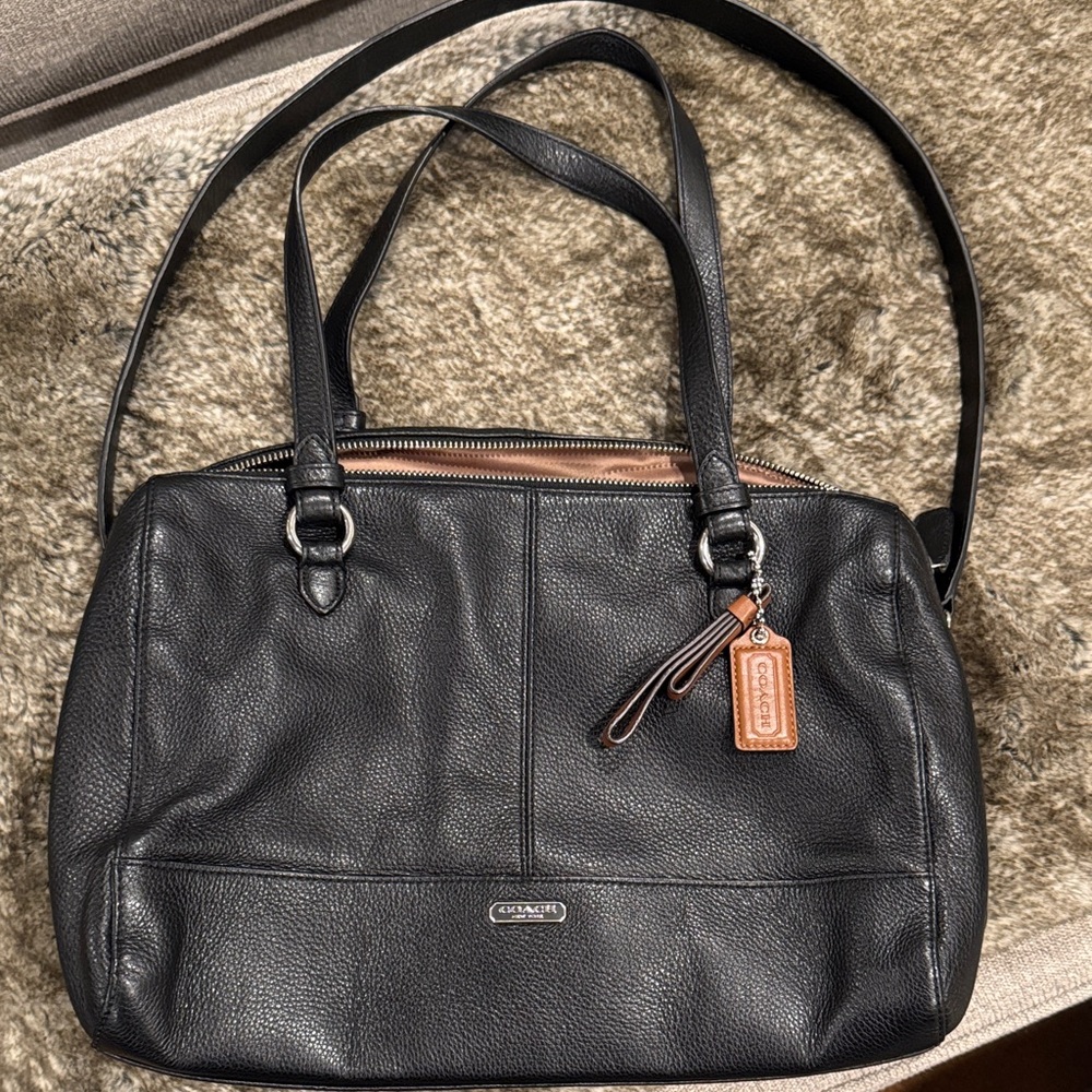 Coach Black Leather Shoulder Bag